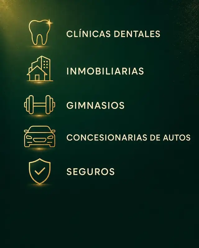 Nichos en los que destacamos: clínicas dentales, inmobiliarias, gimnasios, concesionarias y seguros